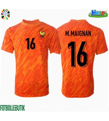 Frankrike Mike Maignan #16 Målvakt Bortatröja EM 2024 Kortärmad